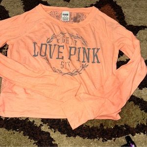 Victoria’s Secret Lace back cropped long sleeve T-Shirt Size XS